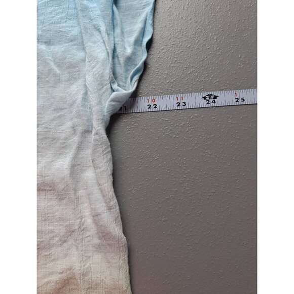 Zac & Rachel Women Tunic Top L Ombre Button Up Lightweight Summer Tie Front Boho - Picture 5 of 6